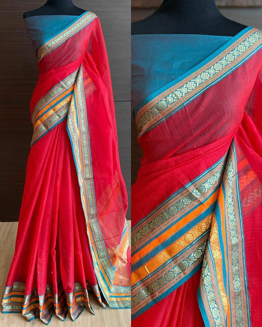 RED KOTA COTTON SAREE